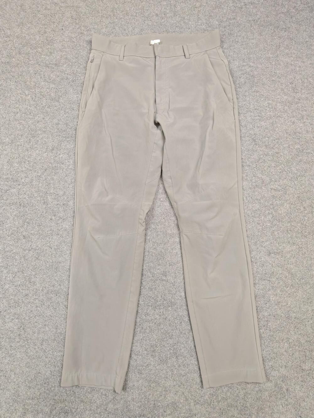 Fabletics Pants Mens 29 Gray Khaki Tapered Zip Pocket Stretch Elastic Waist